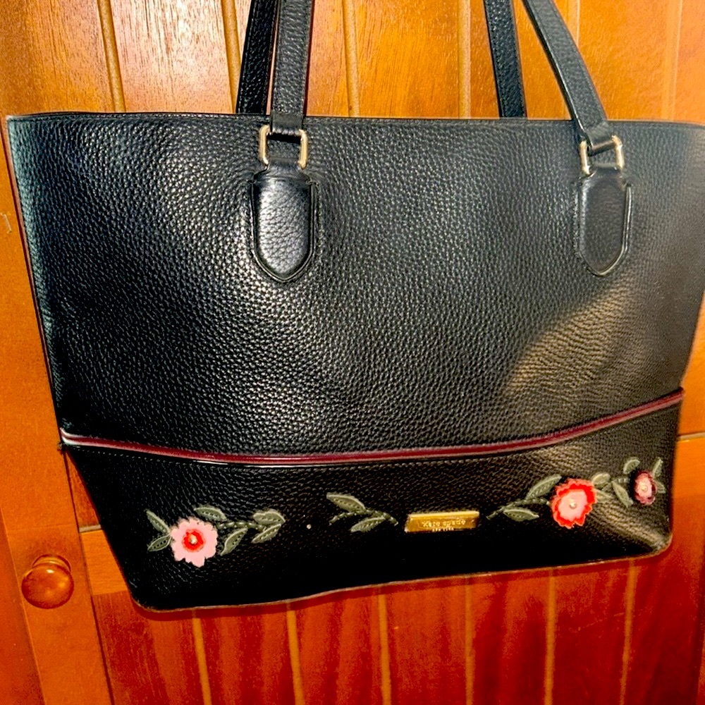 Kate Spade Laurel Way Special Edition Black Tote with Floral Accents - Picture 6 of 15
